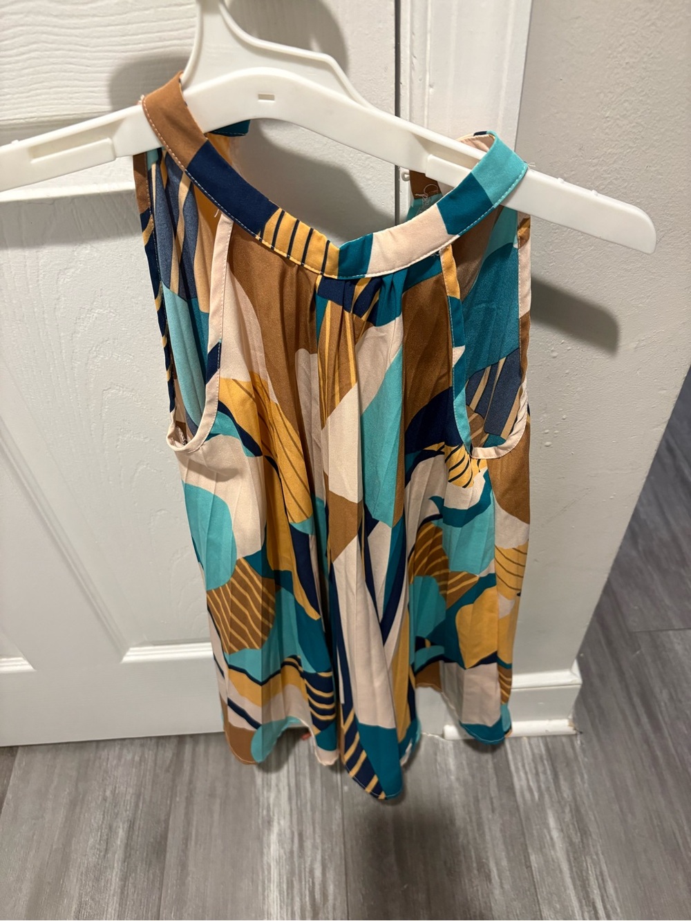 Kids M Teal and Mustard Printed Skirt